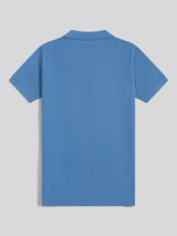 Mens Moss Stitch Knit Polo Shirt Riviera