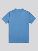 Mens Mini Vertical Texture Open Collar Polo Shirt Riviera