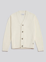 Mens Open Collar Knitted Cardigan Whisper White