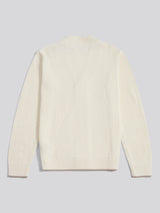 Mens Open Collar Knitted Cardigan Whisper White