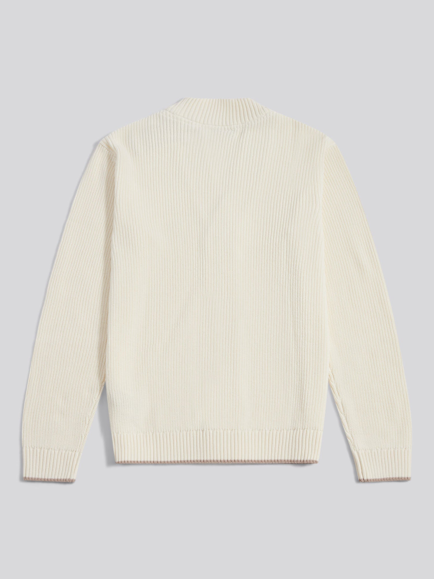 Mens Open Collar Knitted Cardigan Whisper White