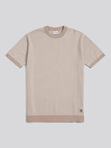 Mens Cotton Vertical Texture Knit T-Shirt Atmosphere