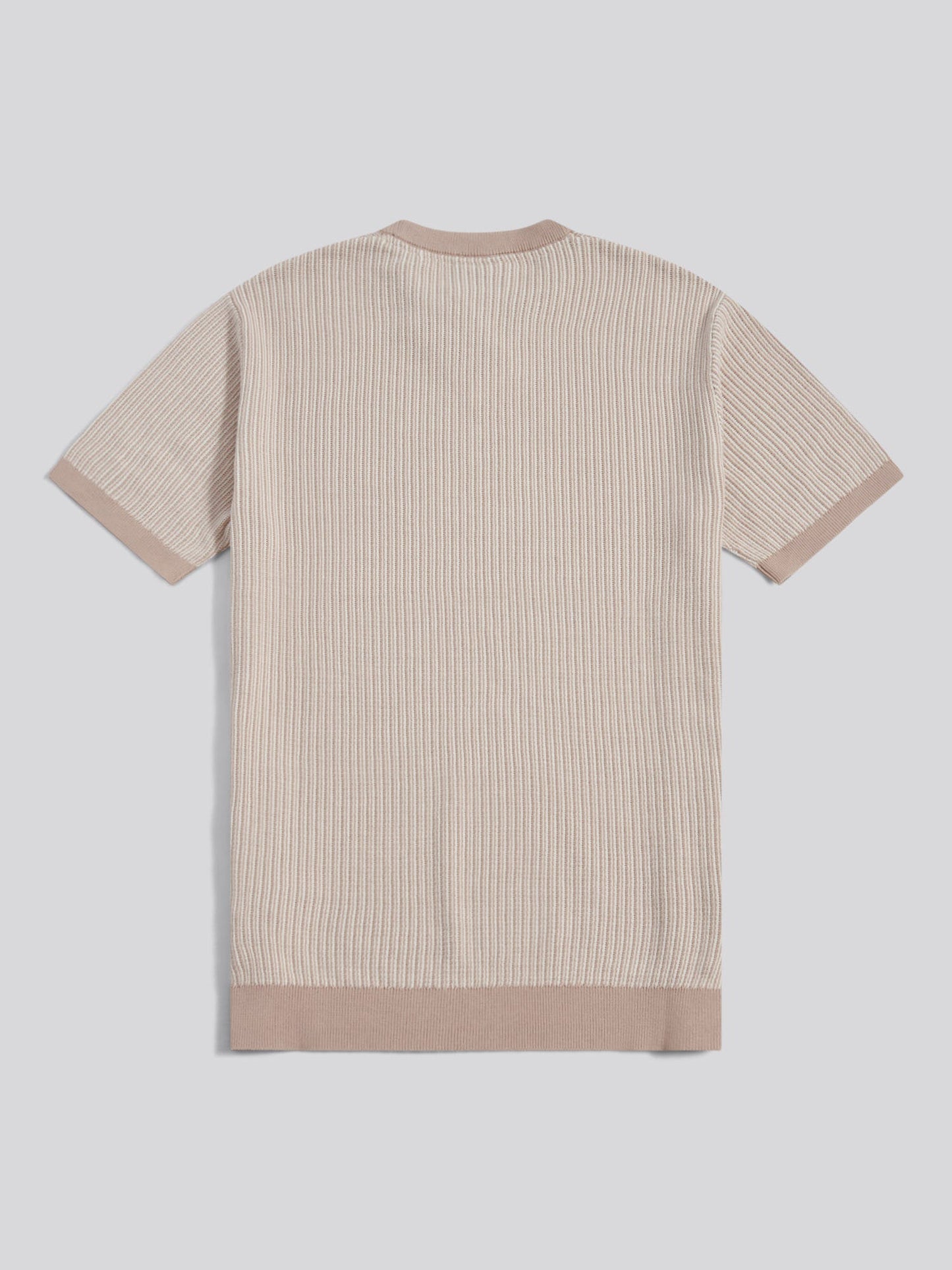 Mens Cotton Vertical Texture Knit T-Shirt Atmosphere