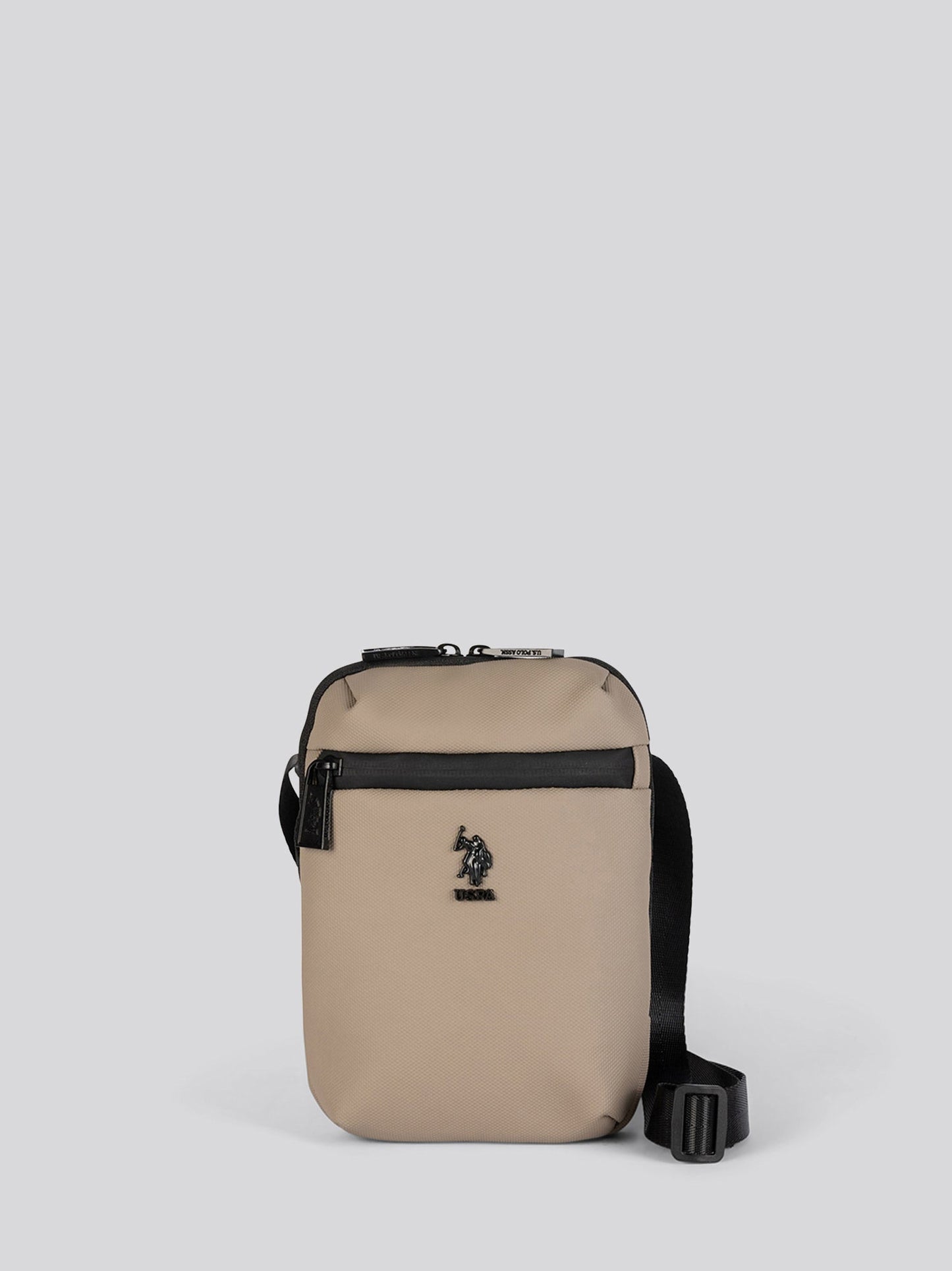 Mens Small Arrowhead Crossbody Bag in Deep Taupe