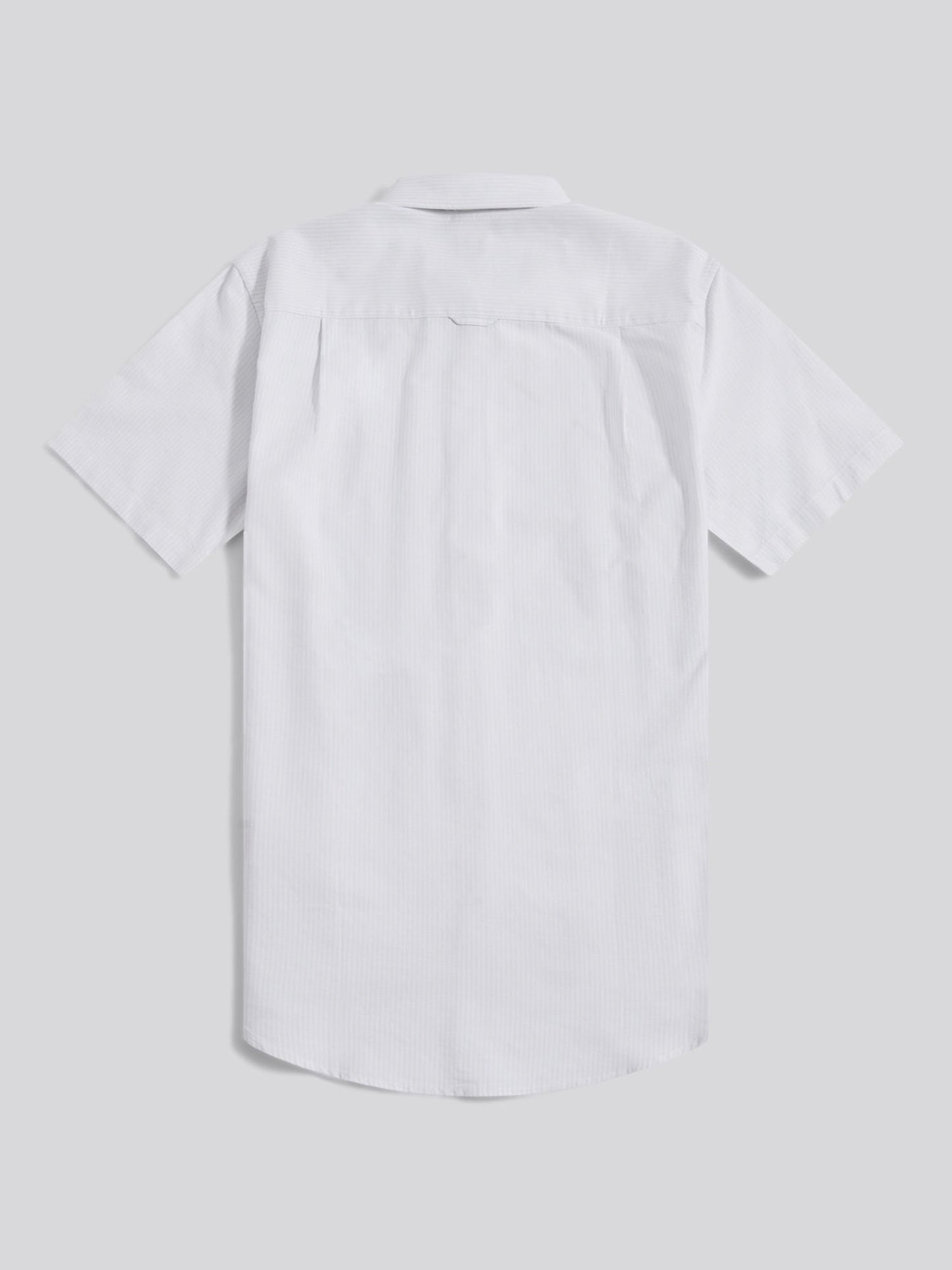 Mens Oxford Stripe Short Sleeve Shirt Ice Blue