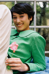 Claudine Linen Blouse  - Jade