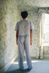 Maya Linen Trousers - Baby Blue Stripe