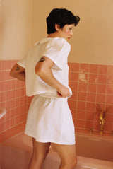 Olivia Linen Shorts - White - some sizes are on pre-orders shipping from April 2026