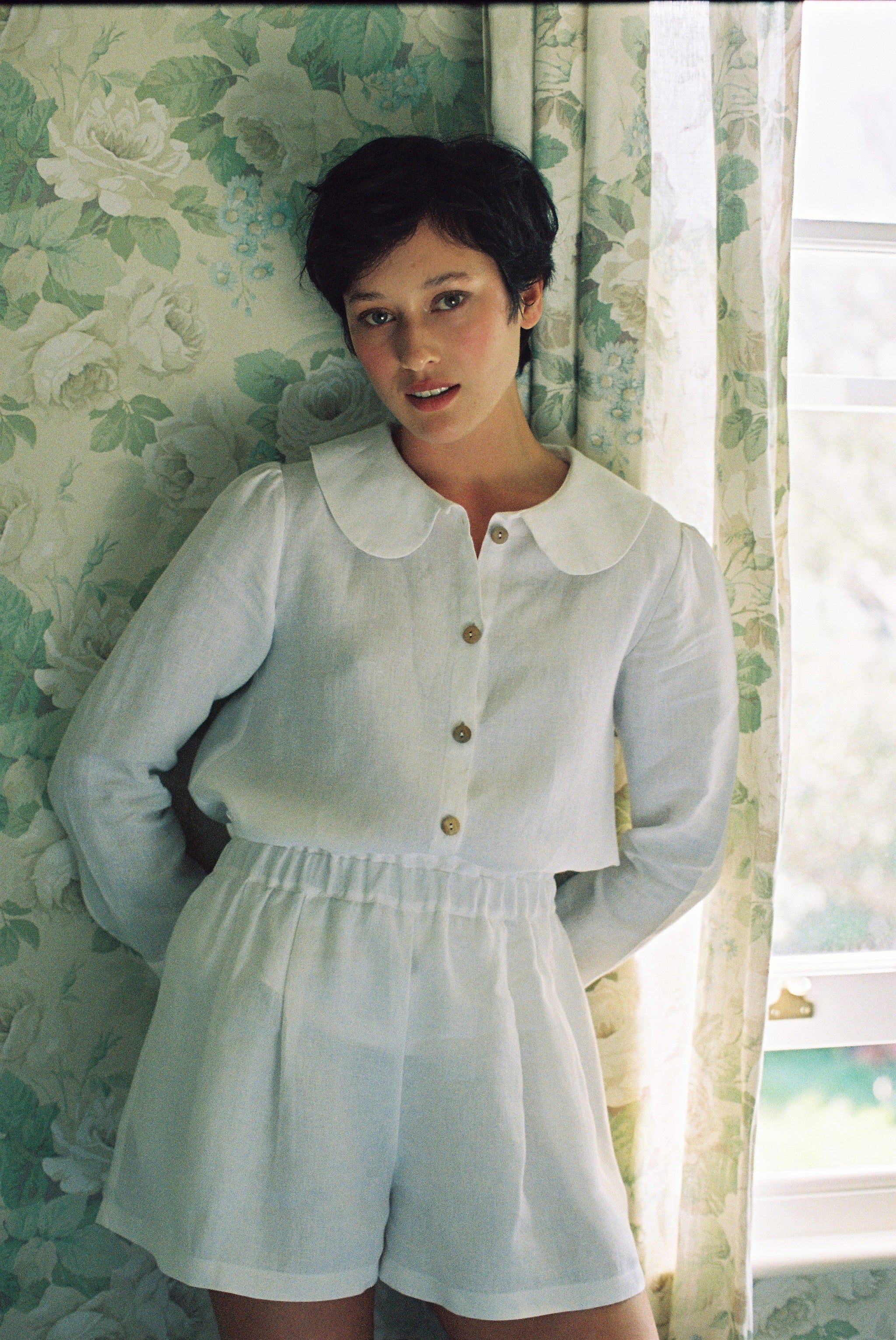Olivia Linen Shorts - White - some sizes are on pre-orders shipping from April 2026