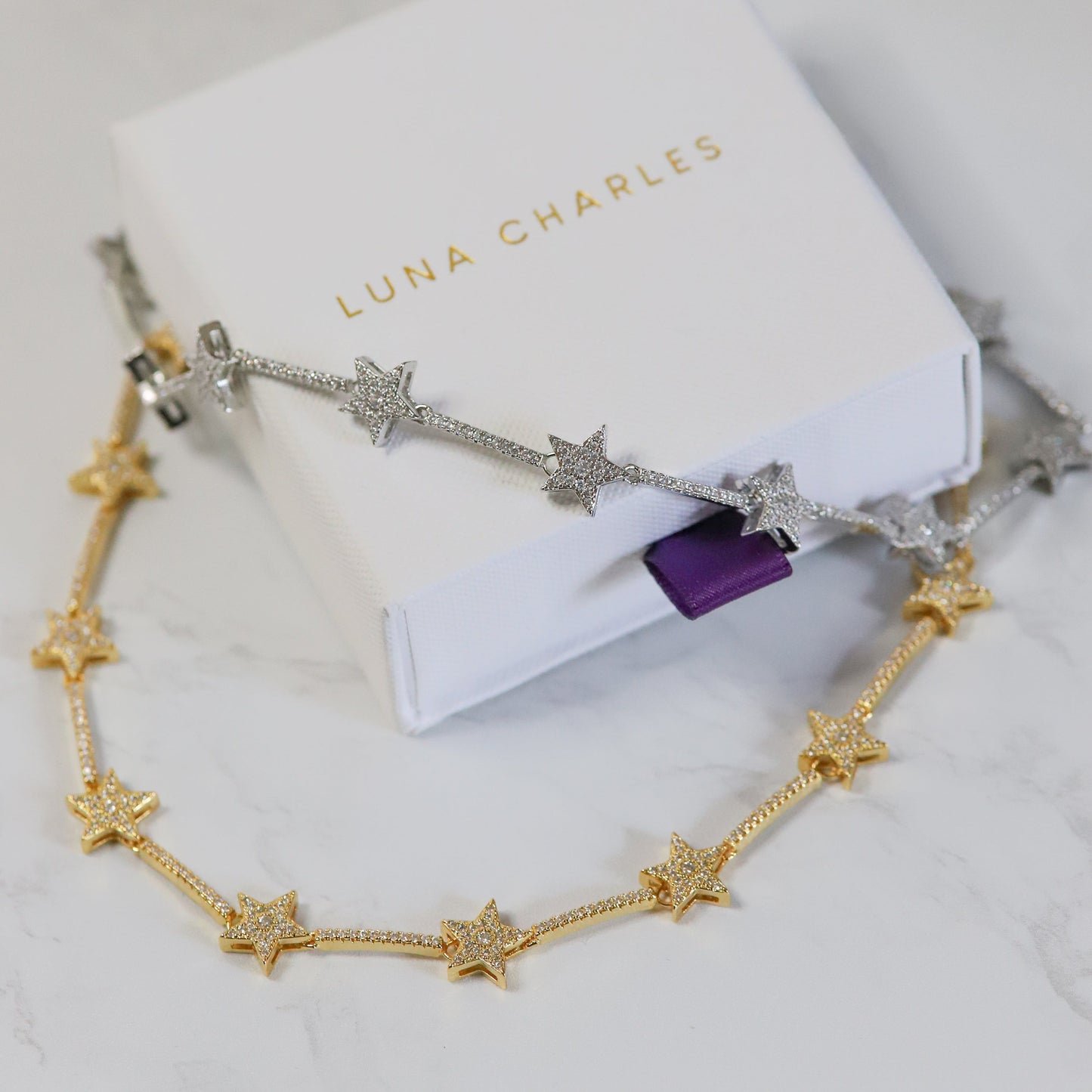 Margot Sparkling Star Choker | Silver Plated
