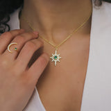 Heidi North Star Birthstone Necklace | 18K Gold Plated