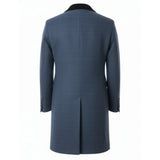 Men's 3/4 Long Overcoat Jacket Herringbone Tweed Coat Peaky Blinders