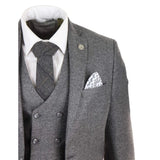 STZ34 - Men's Wool 3 Piece Suit Double Breasted Waistcoat Tweed 1920s
