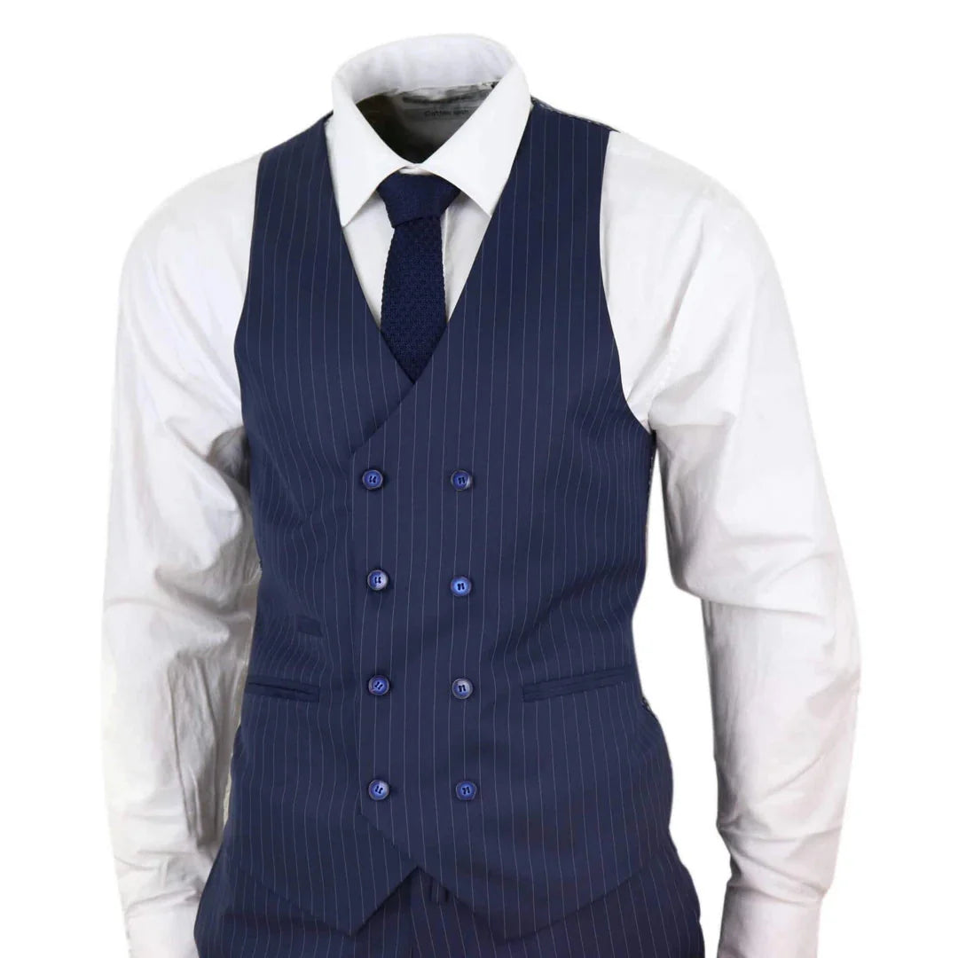 STZ41 - Men's 3 Piece Suit Gatsby 1920s Gangster Pinstripe