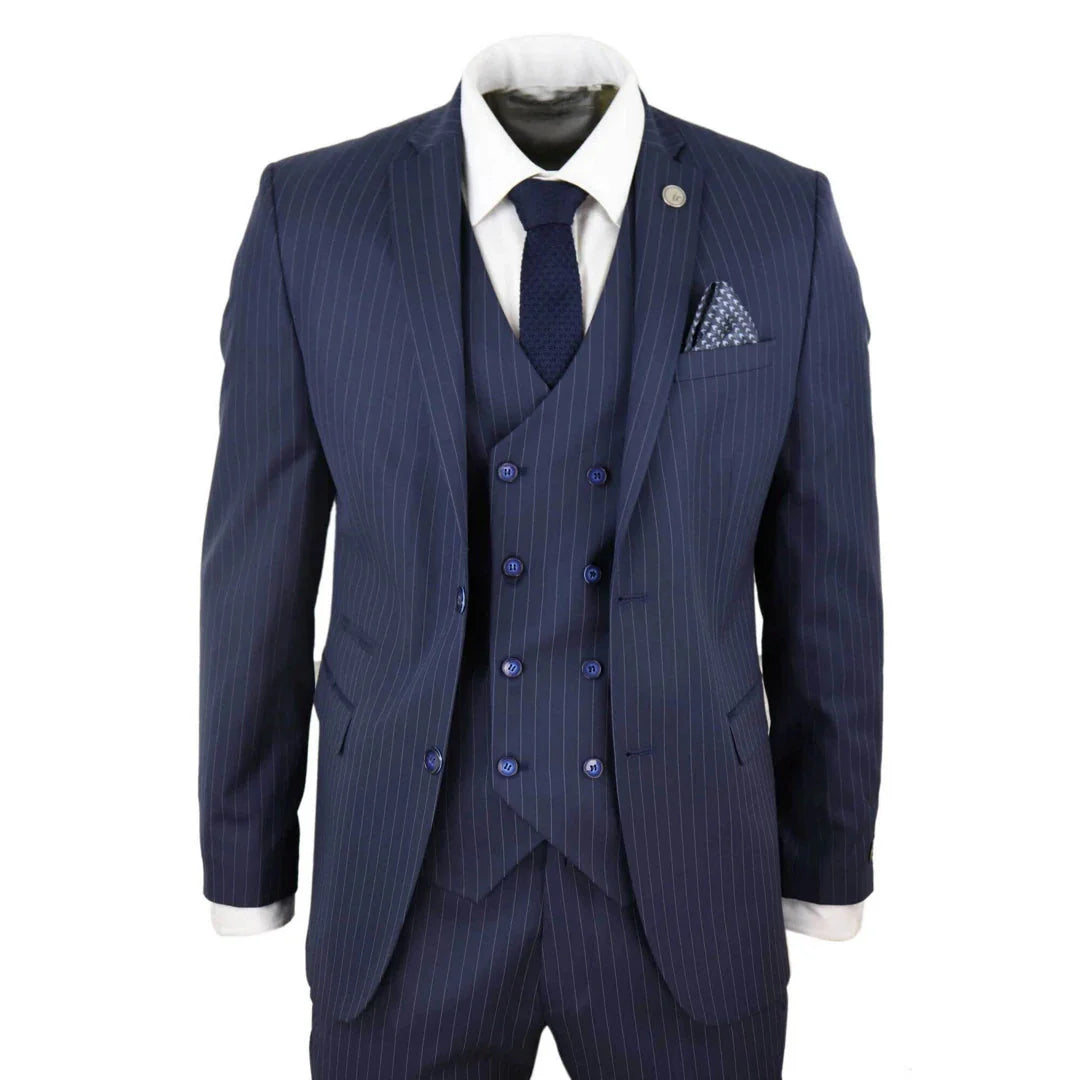 STZ41 - Men's 3 Piece Suit Gatsby 1920s Gangster Pinstripe