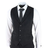 AK-11 - Men's Black Tweed 3 Piece Suit Check 1920s Gatsby Blinders