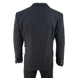 AK-11 - Men's Black Tweed 3 Piece Suit Check 1920s Gatsby Blinders