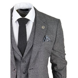 AK-10 - Men's Classic 3 Piece Suit Prince Of Wales Check Wedding