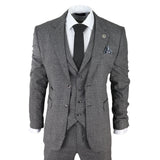 AK-10 - Men's Classic 3 Piece Suit Prince Of Wales Check Wedding
