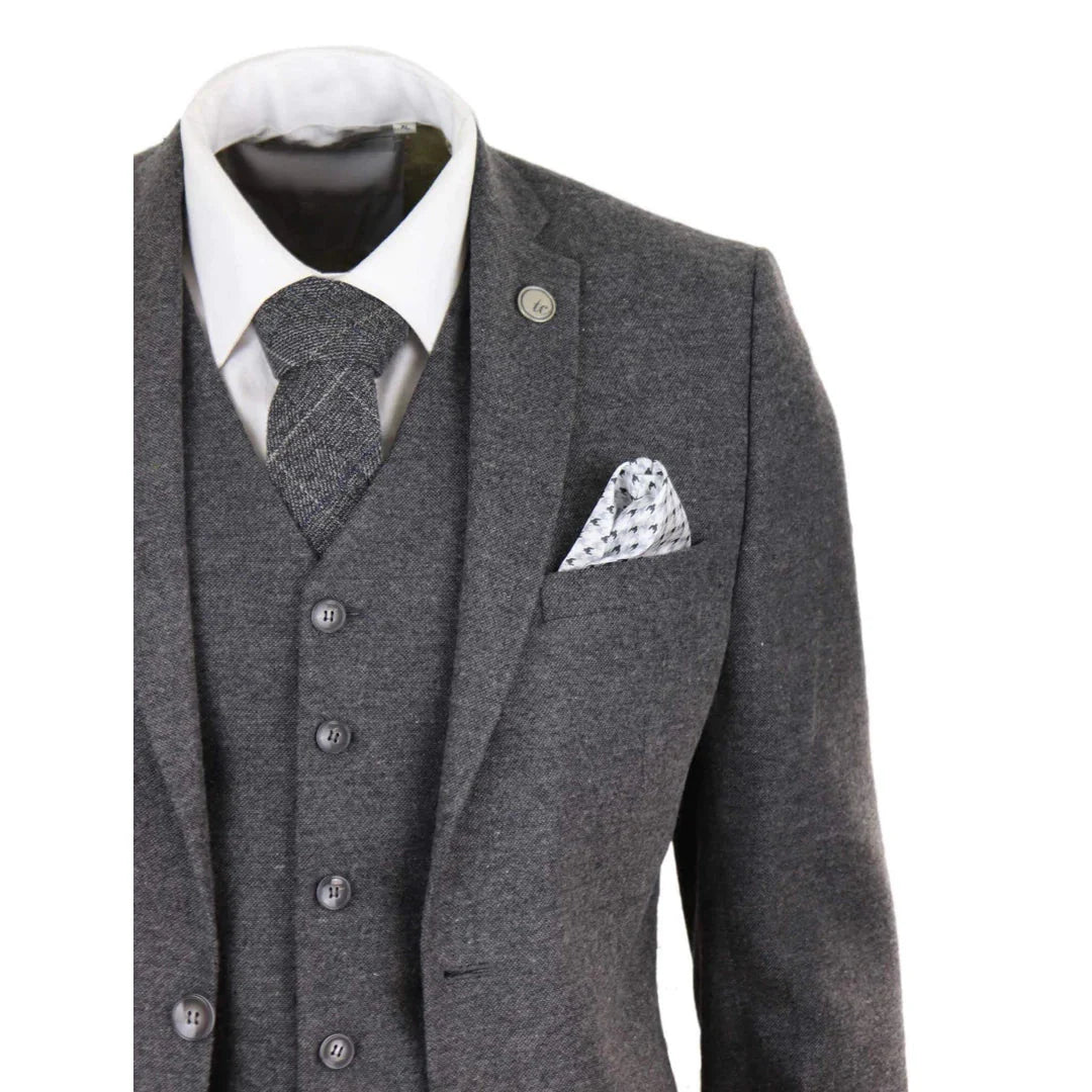 STZ23 - Men's Wool Tweed Suit 3 Piece Authentic 1920s Classic