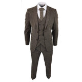 STZ31A - Men's Wool 3 Piece Suit Double Breast Waistcoat Tweed Blinders Classic 1920s Oak