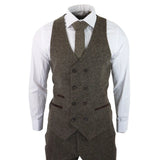 STZ31A - Men's Wool 3 Piece Suit Double Breast Waistcoat Tweed Blinders Classic 1920s Oak