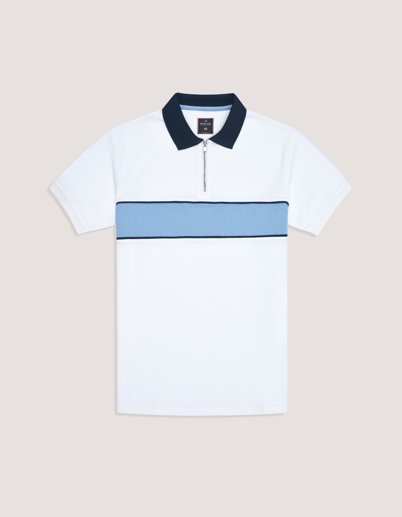 White Half Zip Polo Shirt