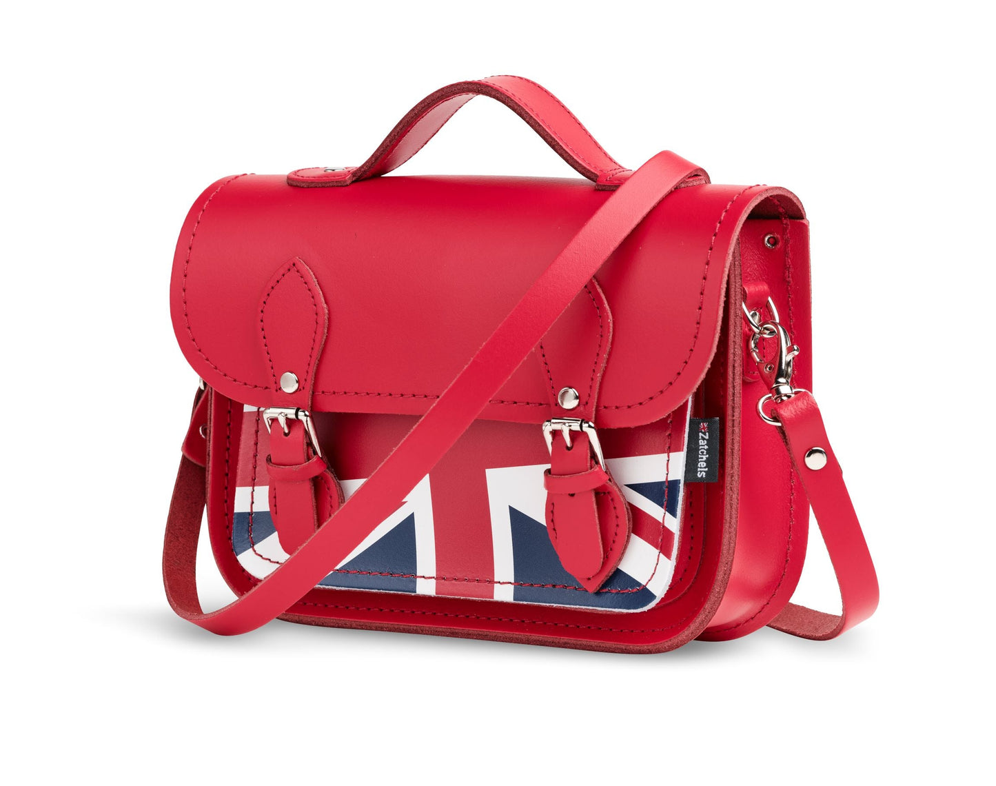 Union Jack Midi Satchel - Pillar Box Red