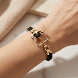 Nautical Anchor Braided Gold Bracelet