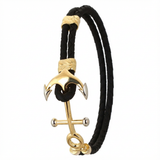 Nautical Anchor Braided Gold Bracelet