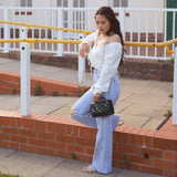 Nova Star Studded Handbag - Black & Silver