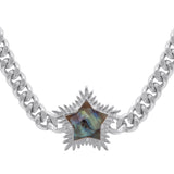 Odette Labradorite Spiky Star Choker Necklace | 925 Sterling Silver