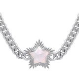 Odette Moonstone Spiky Star Choker Necklace | 925 Sterling Silver