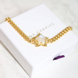 Odette Moonstone Spiky Star Choker Necklace | 18k Gold Plated