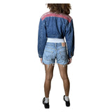 Original Vintage 1980's Denim & Floral Patch Jacket UK 8 - 10