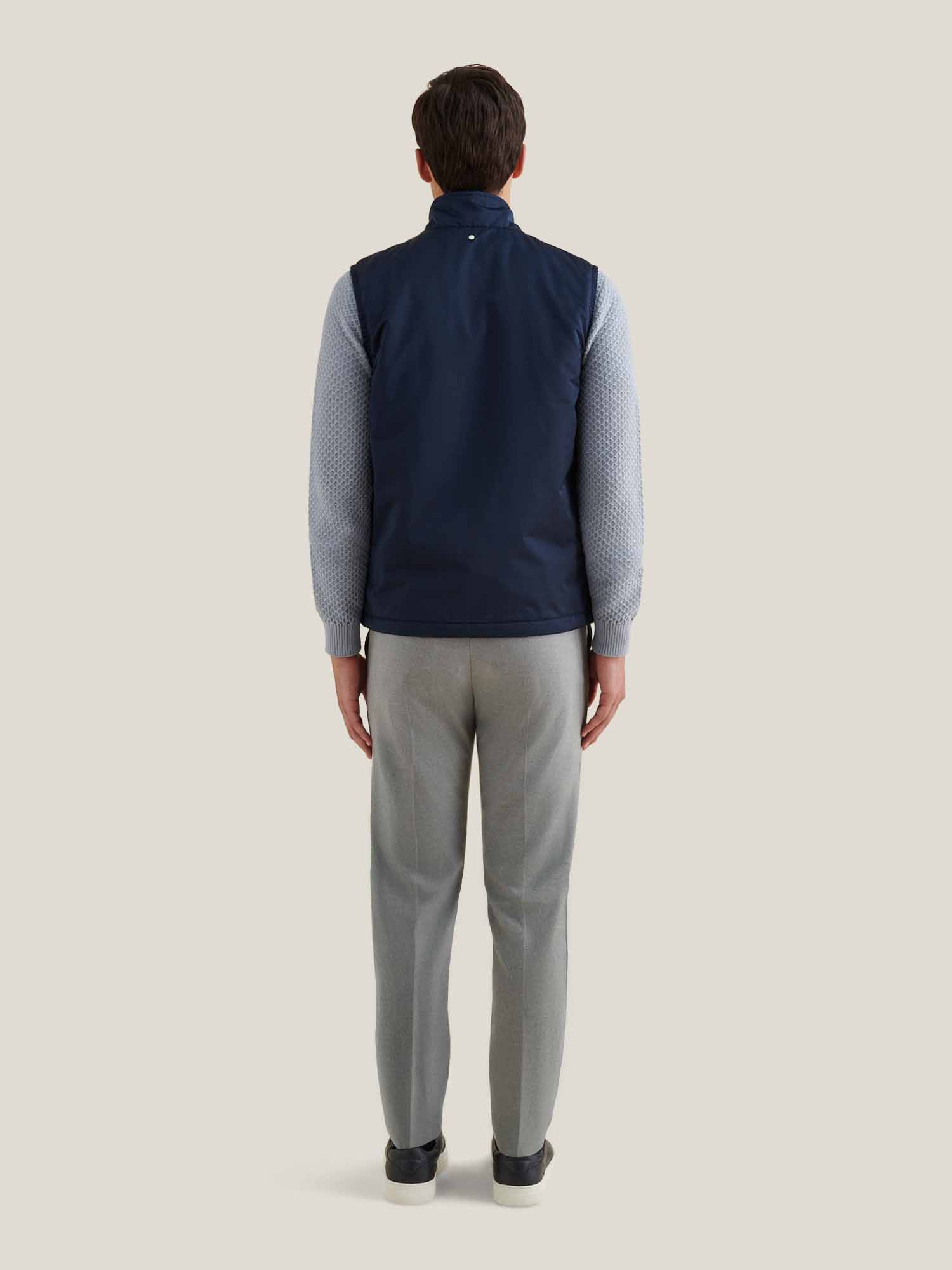 Light Padded Zip Vest in Dark Sapphire Navy