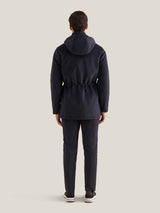 Wool Blend Padded Parka in Dark Sapphire Navy