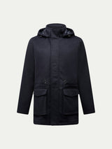 Wool Blend Padded Parka in Dark Sapphire Navy