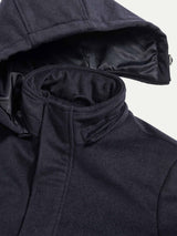 Wool Blend Padded Parka in Dark Sapphire Navy