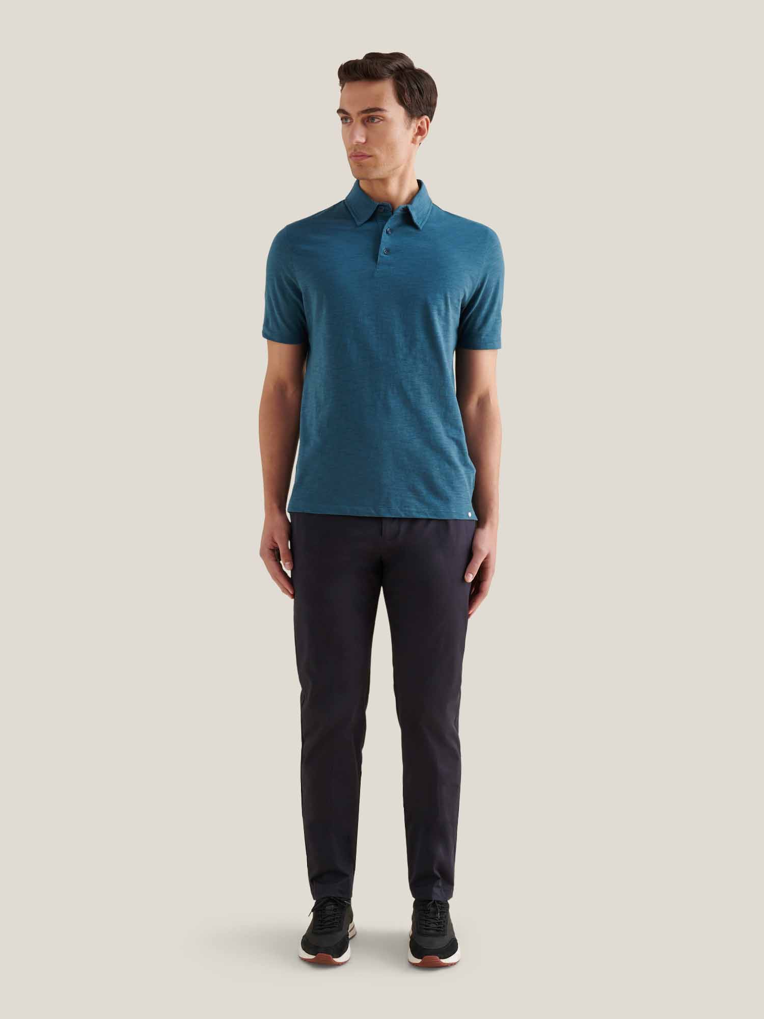 Stretch Cotton Trouser in Dark Sapphire Navy