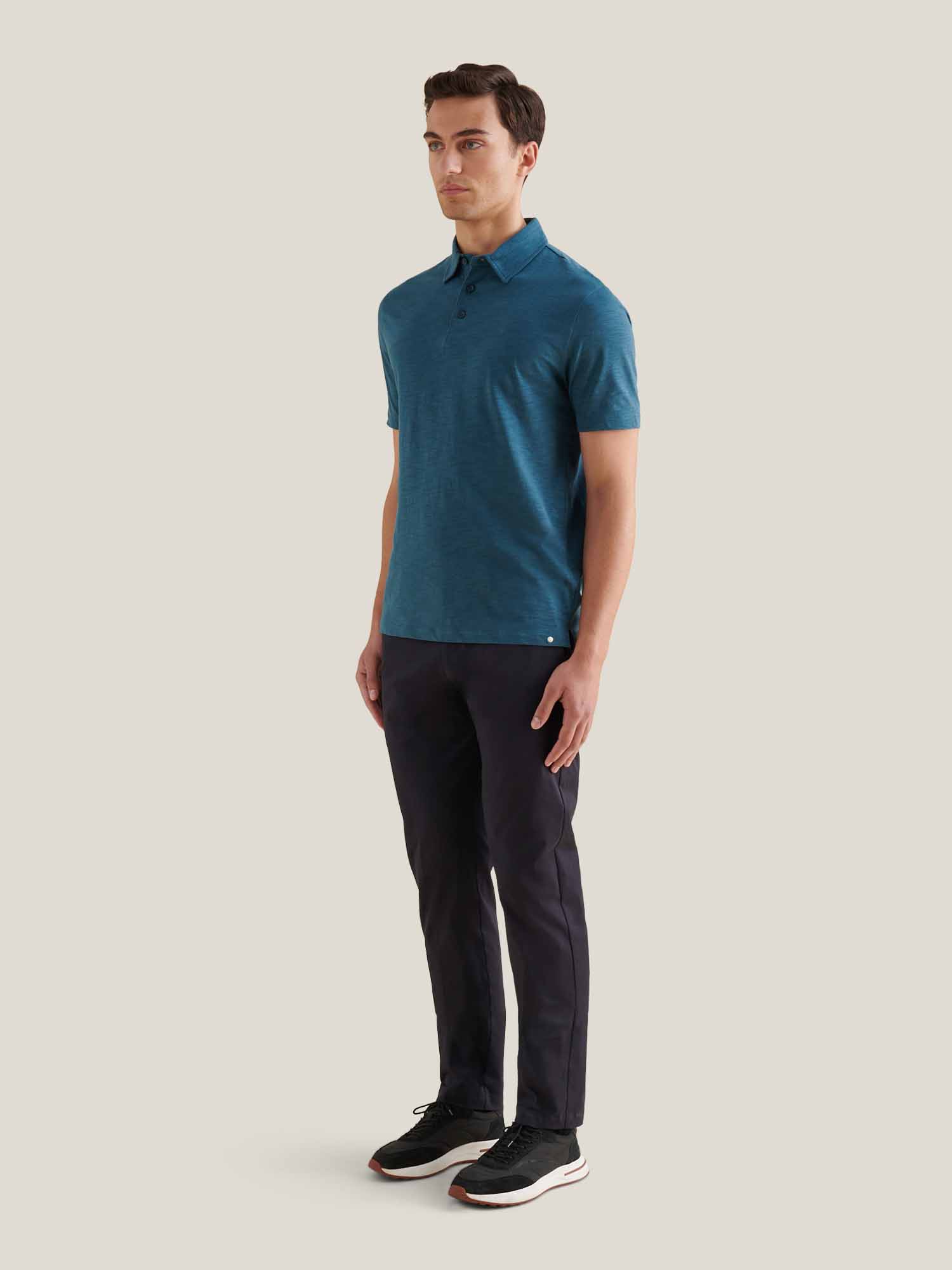 Stretch Cotton Trouser in Dark Sapphire Navy