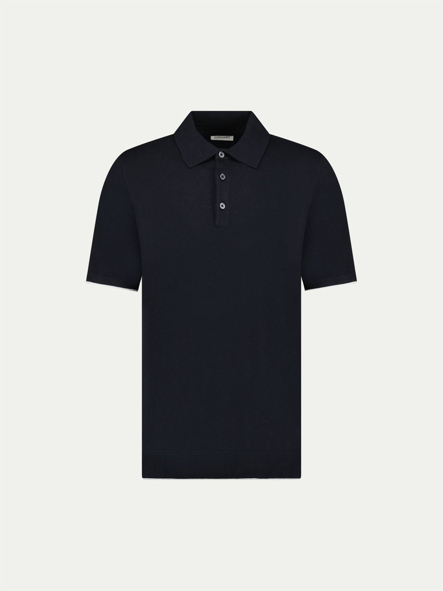 Jersey Knit Polo Shirt in Black