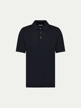 Jersey Knit Polo Shirt in Black