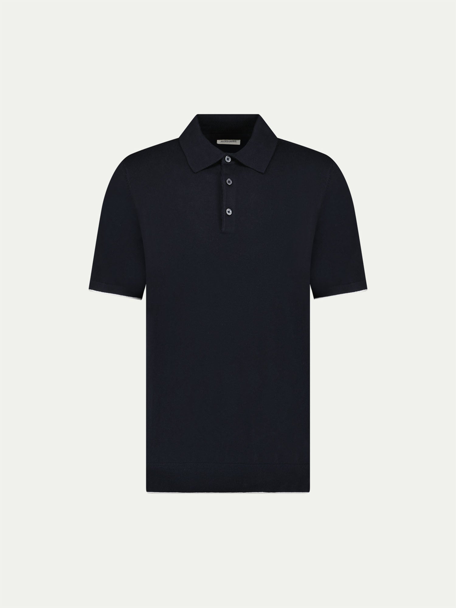 Jersey Knit Polo Shirt in Black