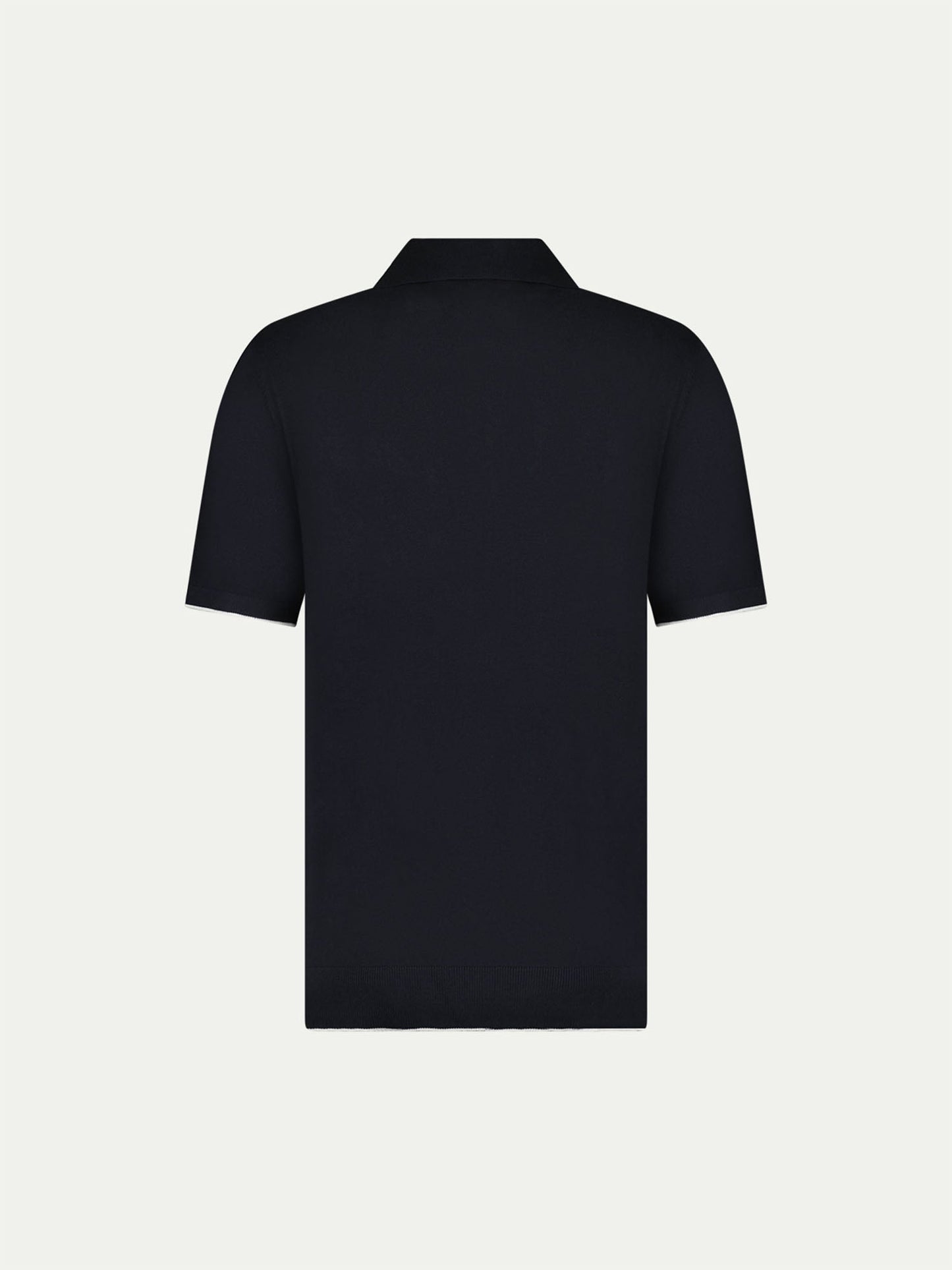 Jersey Knit Polo Shirt in Black