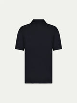 Jersey Knit Polo Shirt in Black