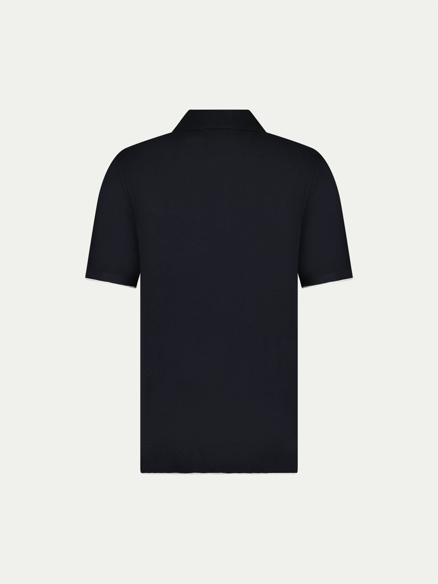 Jersey Knit Polo Shirt in Black
