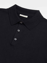 Jersey Knit Polo Shirt in Black