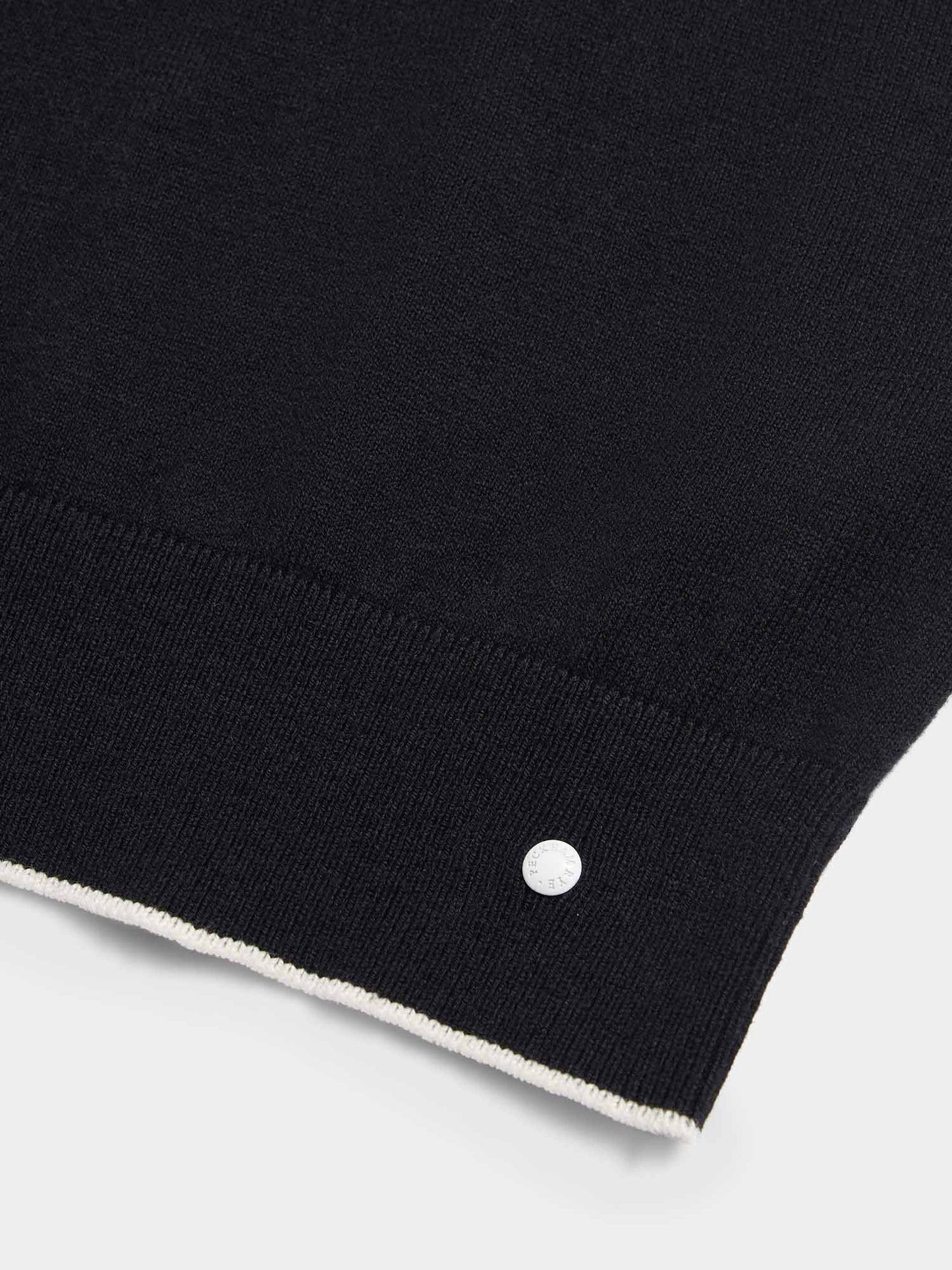 Jersey Knit Polo Shirt in Black