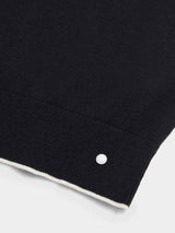 Jersey Knit Polo Shirt in Black